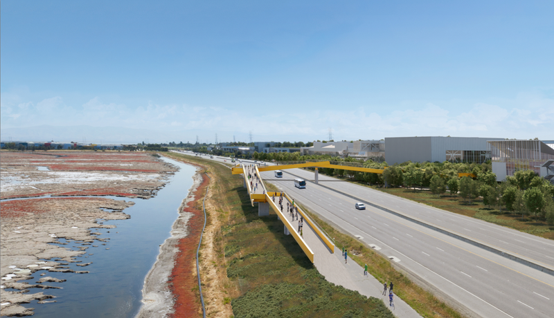 Illustration for article titled Facebook's New Gehry Building Includes the World's Least Functional Bike Bridge
